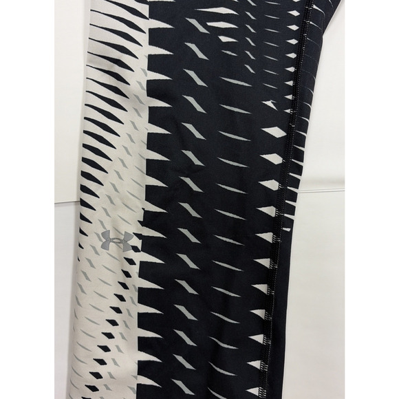 Under Armour Leggings Womens Large Compression Black White Activewear - Picture 3 of 7